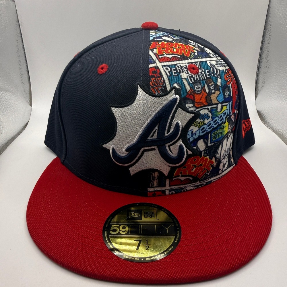 New Era 59FIFTY Atlanta Braves Comic Book Player Weekend Fitted Hat 7 1/2 Navy